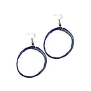 Blue Horn Hoop Earrings
