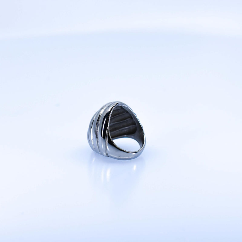 Women’s Silver Striped Ring