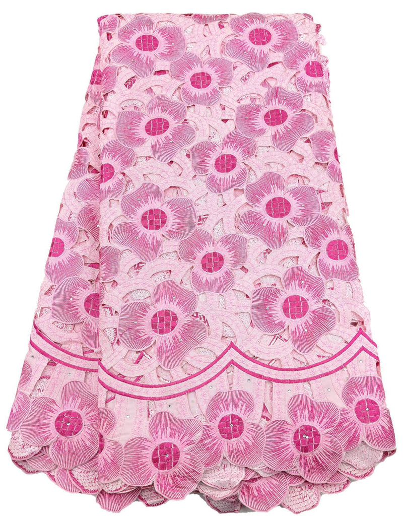 Pink Handcut Cotton Lace