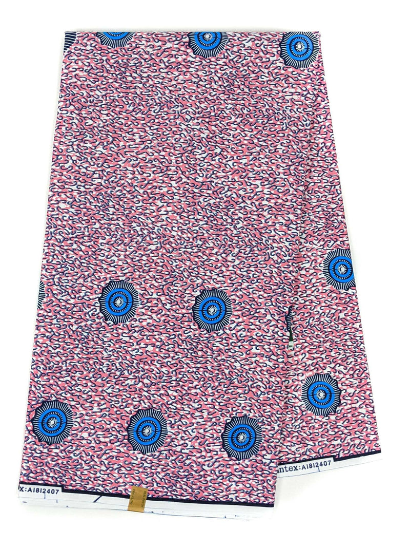 Pink and Blue Ankara Wax Print