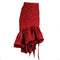 Red High-Low Peplum Ankara Wax Skirt