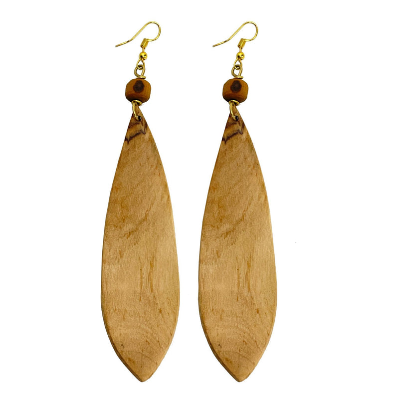 African Flat Wooden Earrings