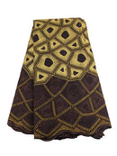 Brown & Gold Cotton Lace