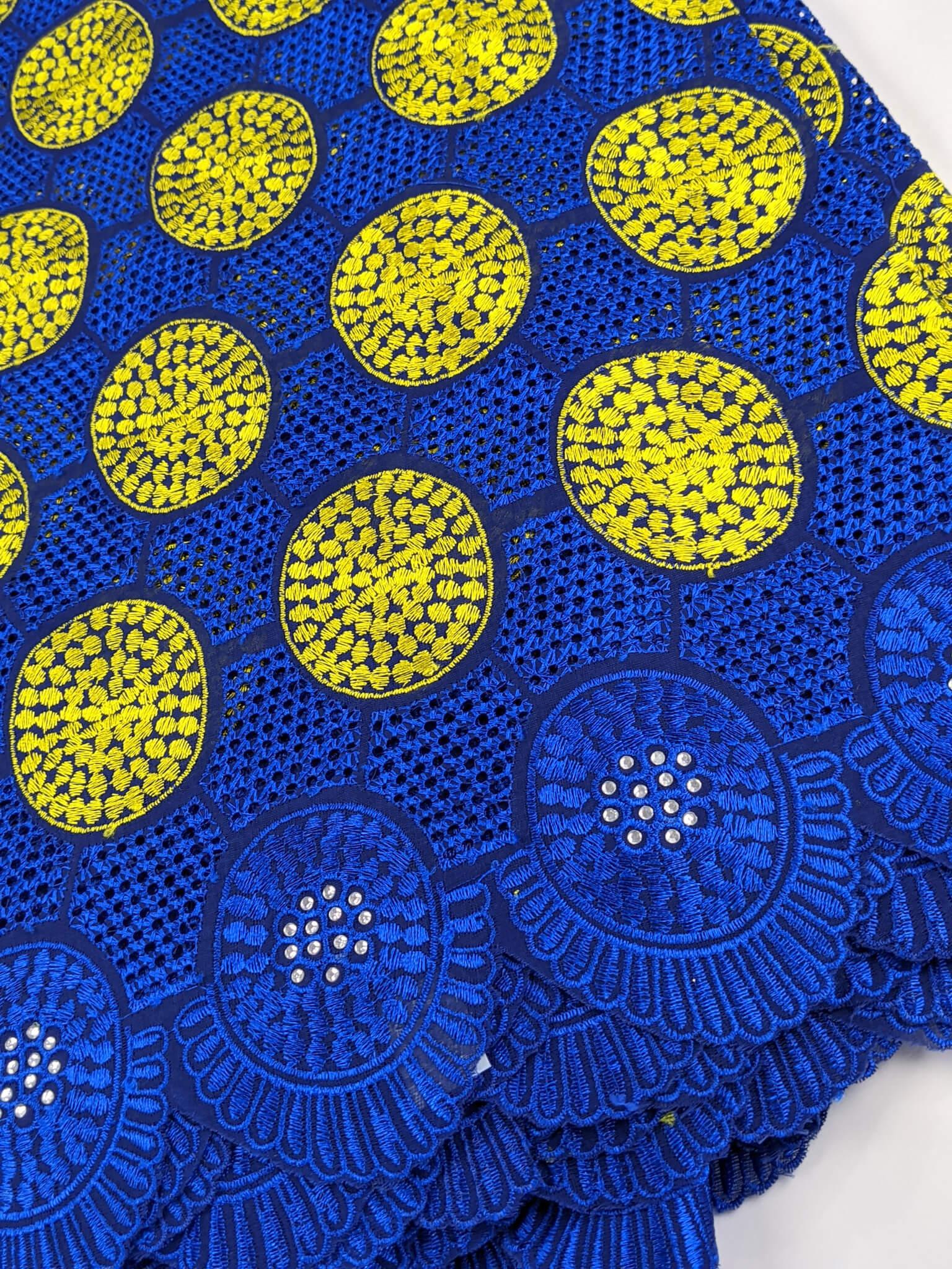 Blue & Yellow Cotton Lace