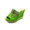 Green & Gold Wedge Sandal Slippers
