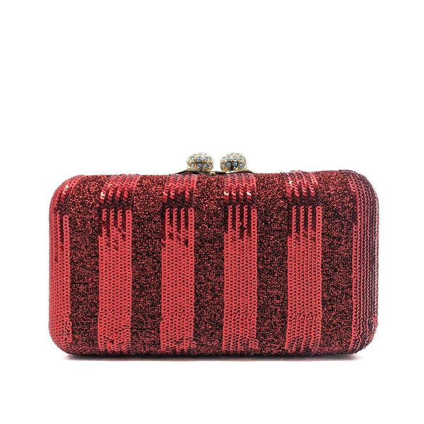 Red Sequin Detailed Clutch Purse