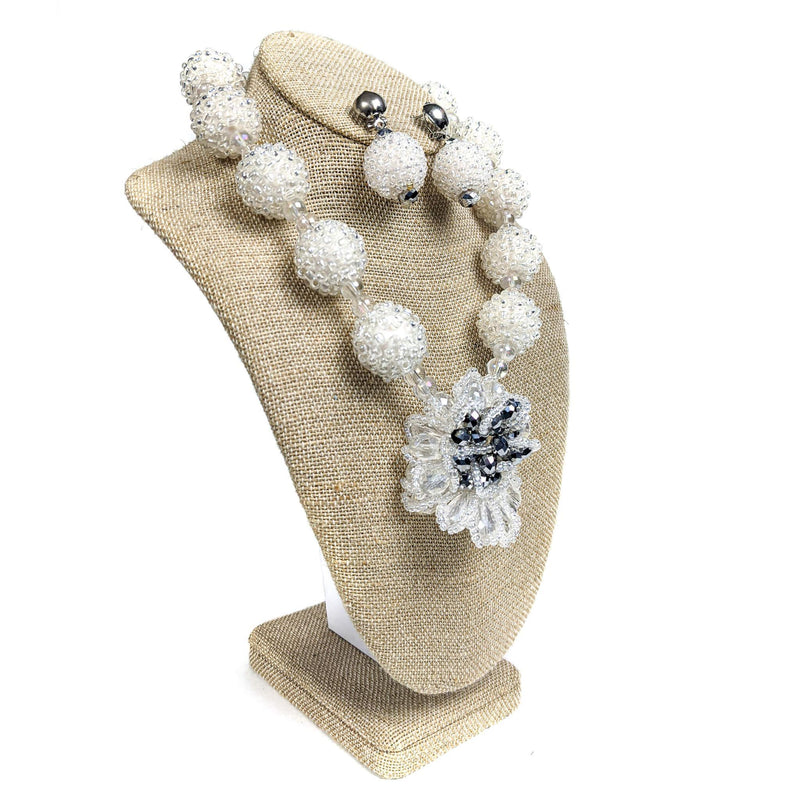 White Ball Beaded Necklace