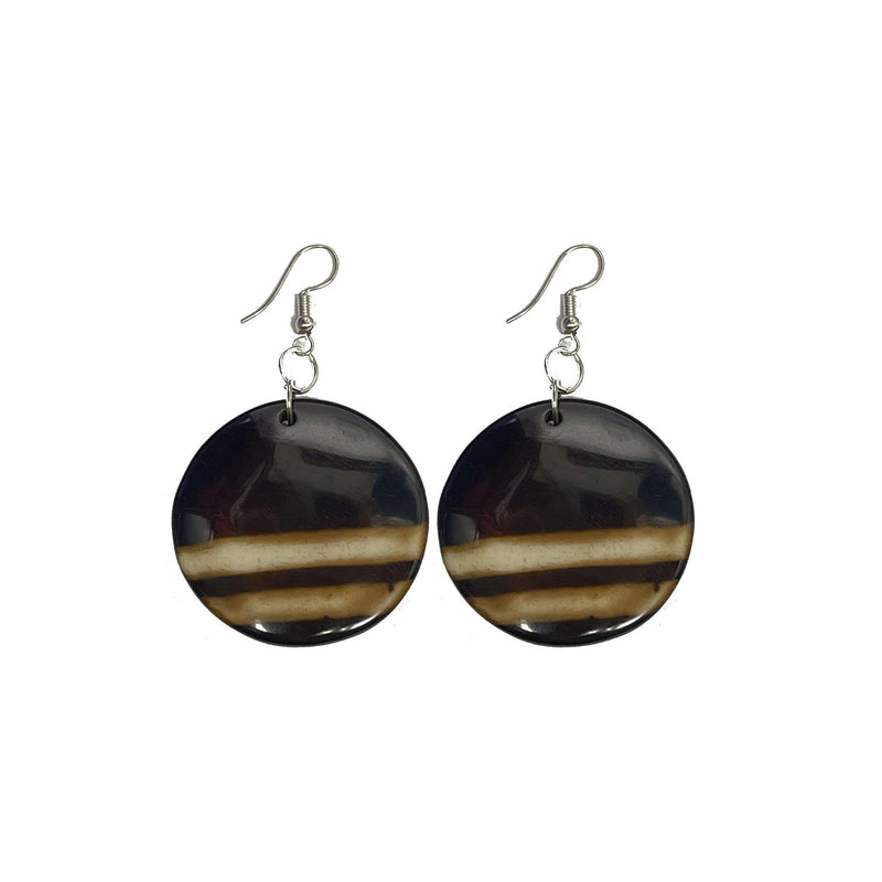 African Resin Double Lines Earring