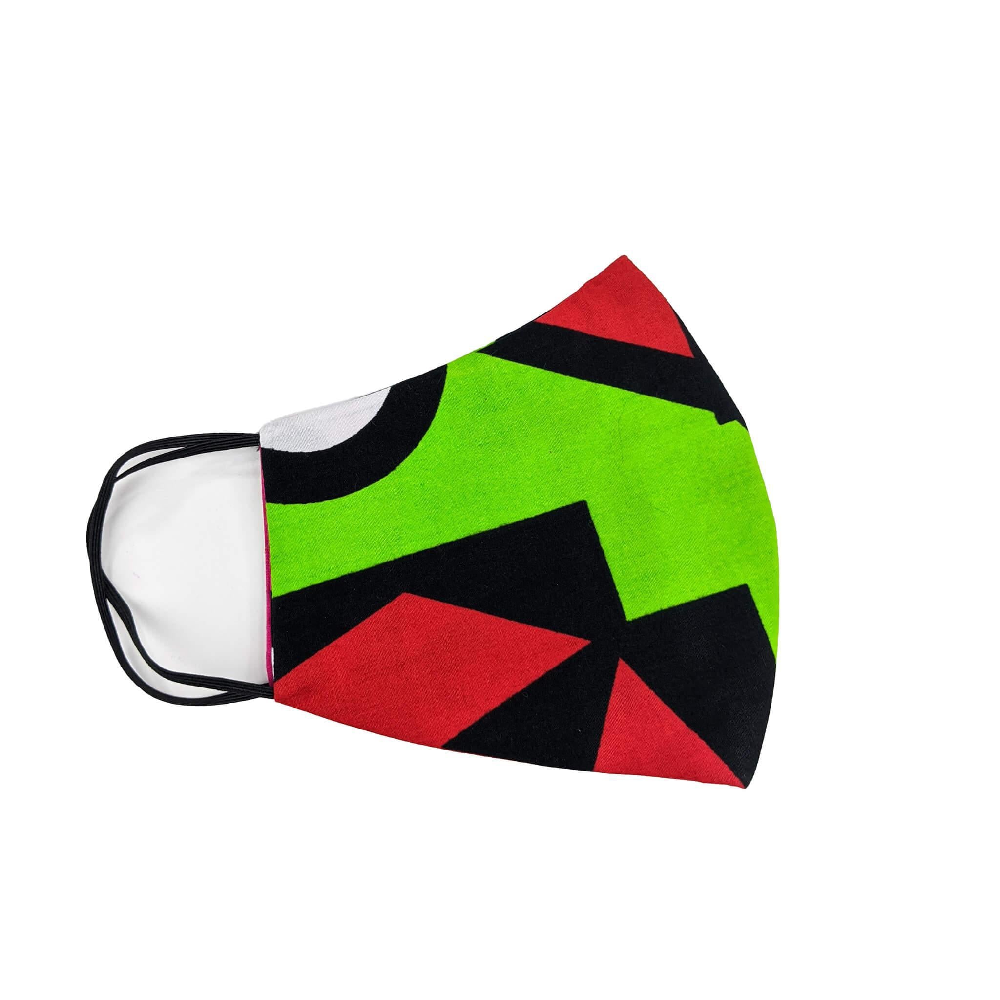 African-print-face-mask-green-and-red
