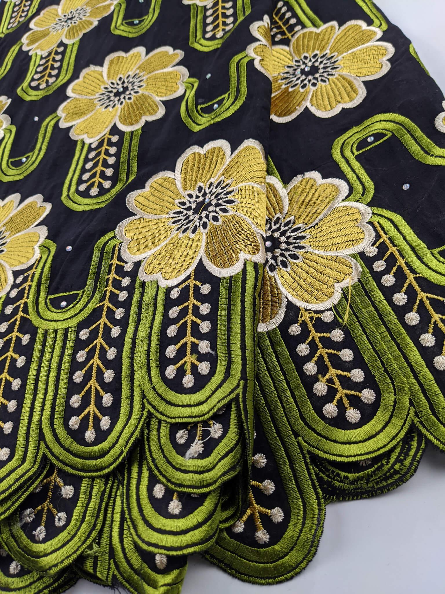 Green & Gold Cotton Lace