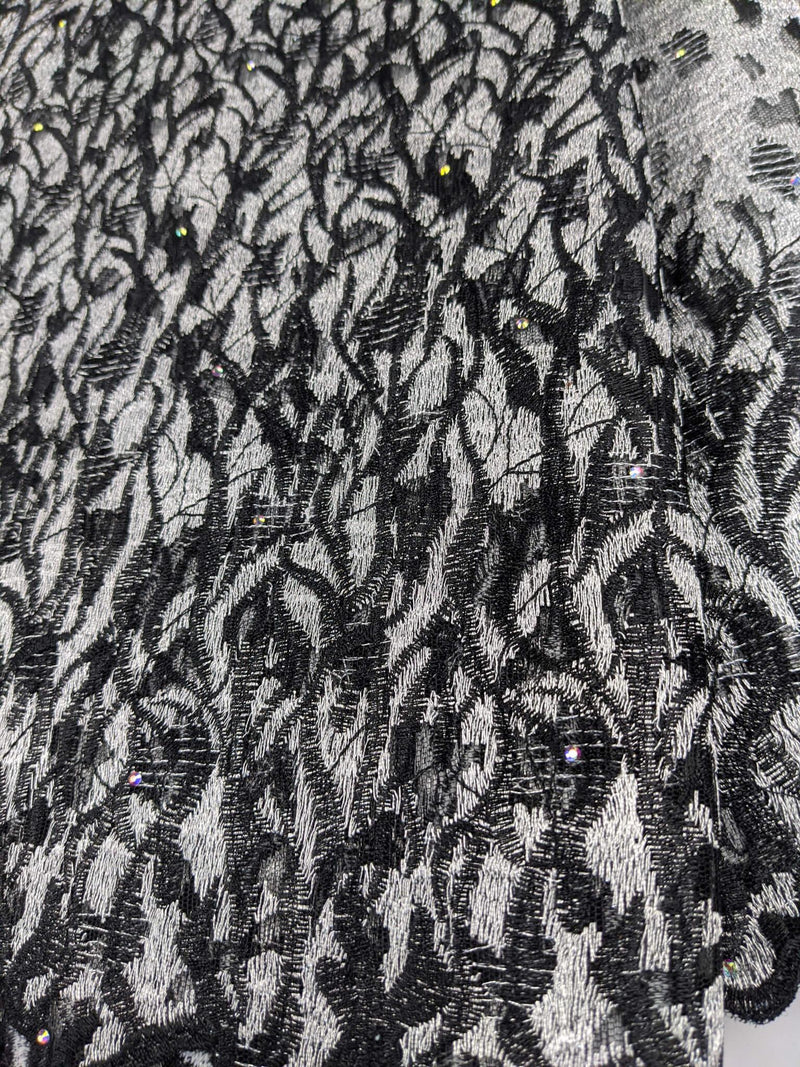 Black & Grey Woven Net Lace