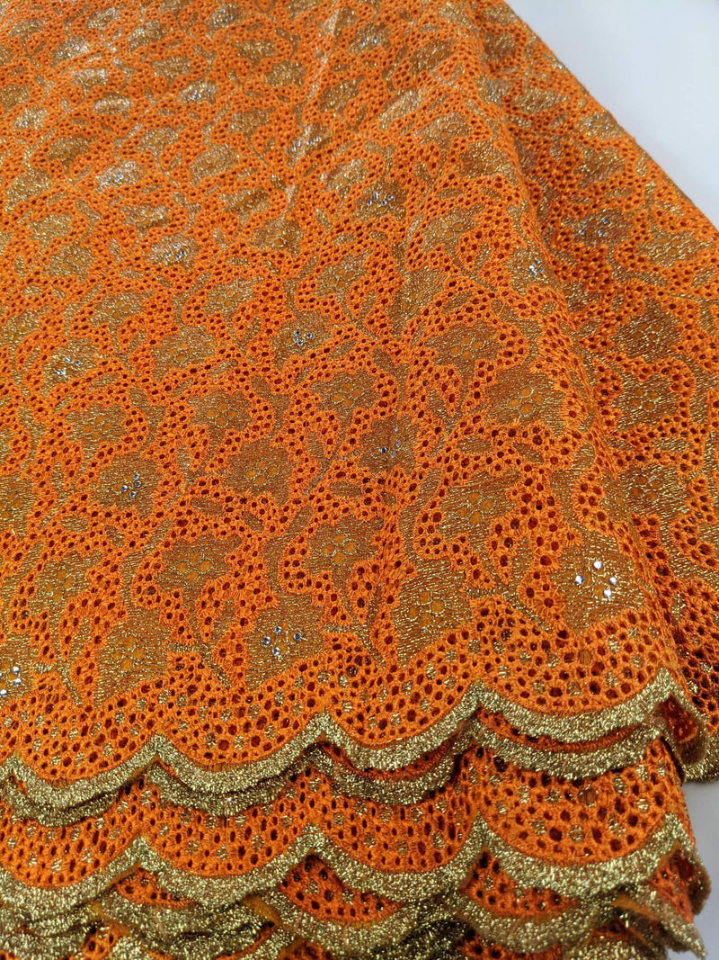 Orange Dry Cotton Lace
