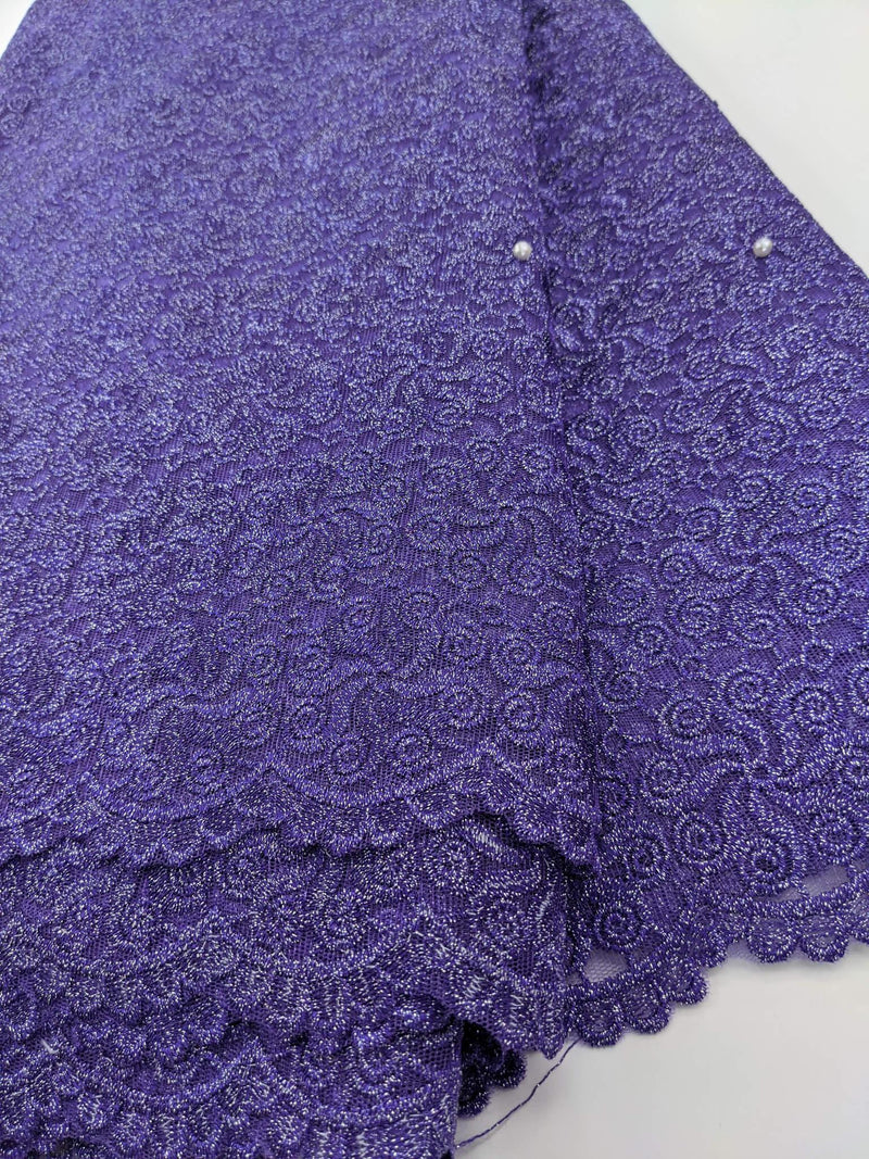 Two-Toned Purple French Net Lace