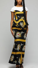 $$Fez Ankara Skirt & Blouse - AFRIKAN ATTIRE - african_clothing - Apparel - african_attireAFRIKAN ATTIRE - african_fashion