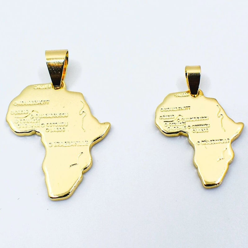 Gold Map of Africa Necklace - AFRIKAN ATTIRE -