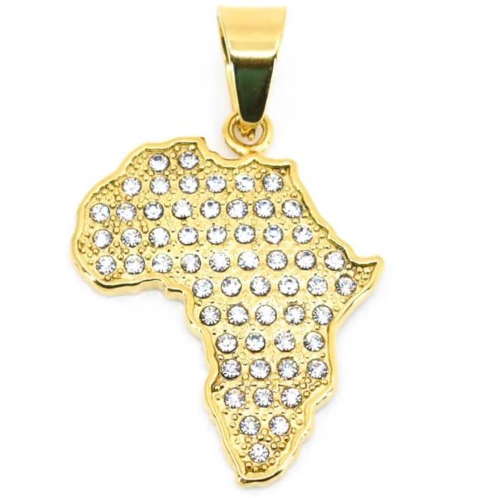 Gold Map of Africa Necklace - AFRIKAN ATTIRE - #african_clothing -