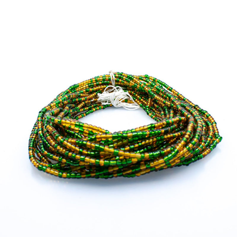 Green & Gold African Waist Beads - AFRIKAN ATTIRE - african_clothing - - african_attireAFRIKAN ATTIRE - african_fashion
