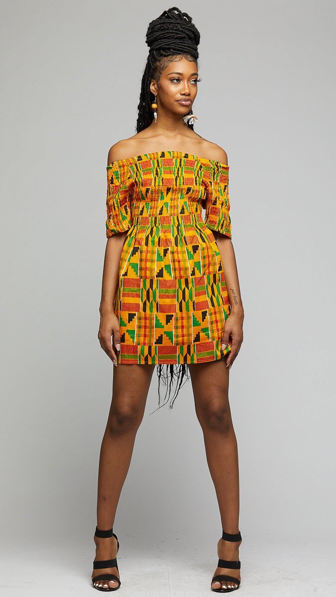 $$Kente Short Dress - AFRIKAN ATTIRE - african_clothing - Apparel - african_attireAFRIKAN ATTIRE - african_fashion