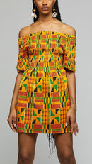 $$Kente Short Dress - AFRIKAN ATTIRE - african_clothing - Apparel - african_attireAFRIKAN ATTIRE - african_fashion
