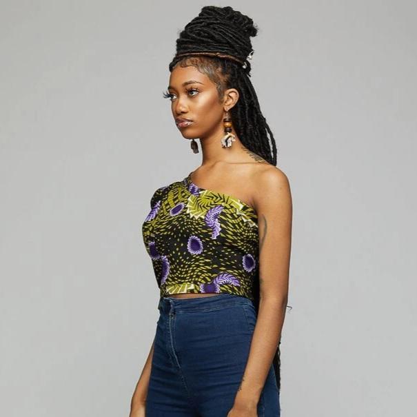 $$Mono Strap Crop Top - AFRIKAN ATTIRE - african_clothing - Apparel - african_attireAFRIKAN ATTIRE - african_fashion