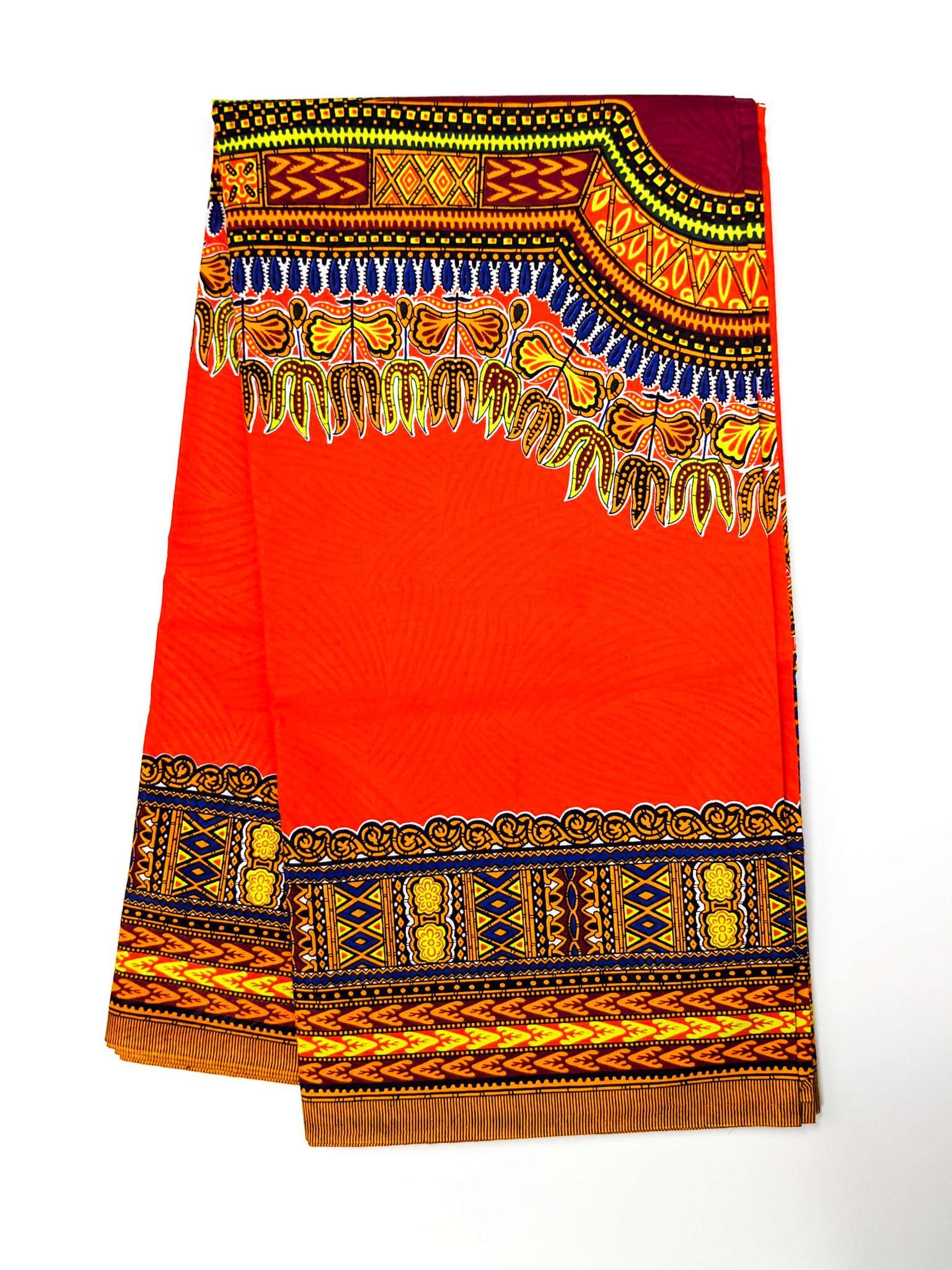 #Orange Dashiki - Angelina Wax Fabric - AFRIKAN ATTIRE - african_clothing - - african_attireAFRIKAN ATTIRE - african_fashion