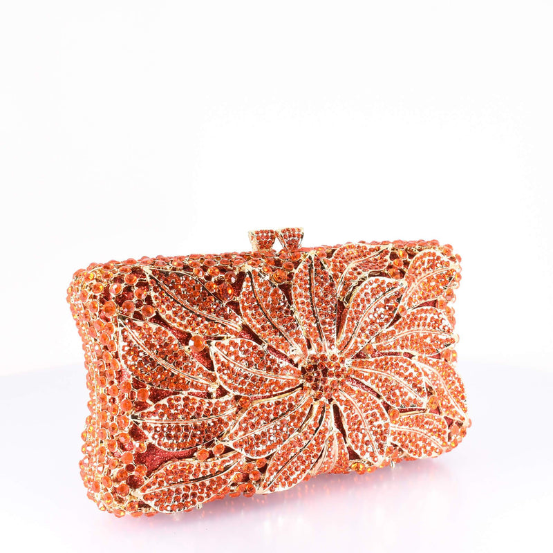Gold Tone Butterfly and Floral Fabric Printed Clutch - OPC1389 | JTV.com