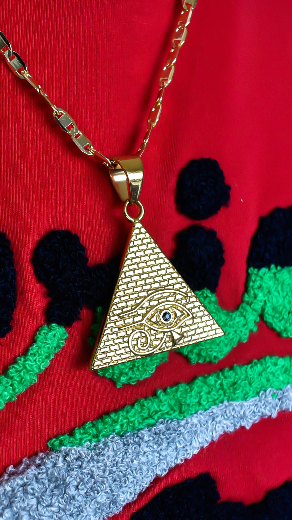Pyramid x Eye of Horus Necklace - AFRIKAN ATTIRE - #african_clothing - JEWELRY