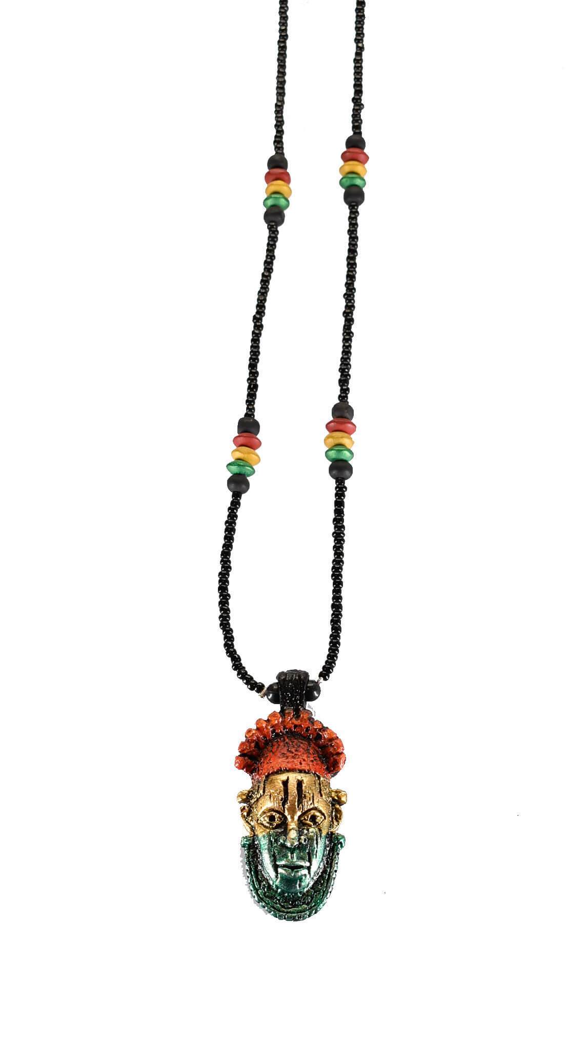 Queen Idia Festac Mask Necklace - AFRIKAN ATTIRE - #african_clothing -