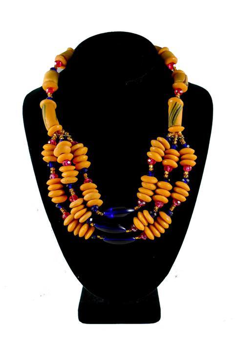 Recycled Glass Beads Ghana Krobo Bead Set - AFRIKAN ATTIRE - #african_clothing -