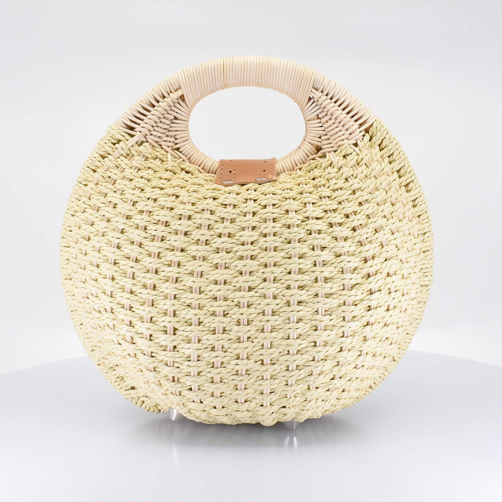 Round Island Woven Crossbody Bag with Handle - AFRIKAN ATTIRE - #african_clothing -
