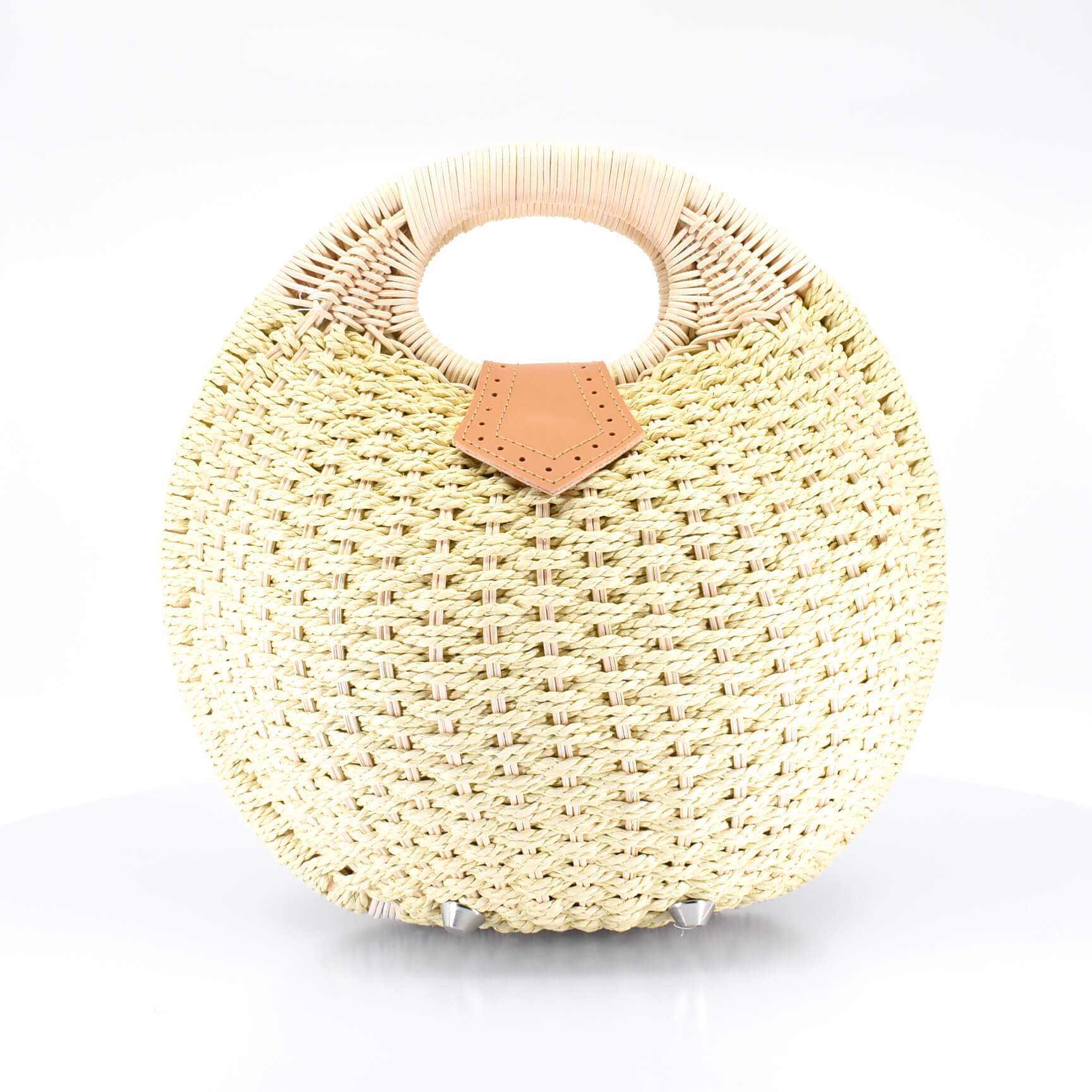 Round Island Woven Crossbody Bag with Handle - AFRIKAN ATTIRE - #african_clothing -