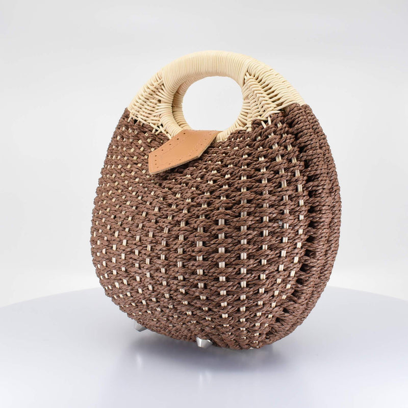 Round Island Woven Crossbody Bag with Handle - AFRIKAN ATTIRE - african_clothing - - african_attireAFRIKAN ATTIRE - african_fashion