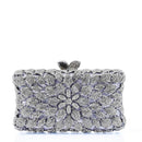 Silver and Lilac Floral Clutch Purse - AFRIKAN ATTIRE -